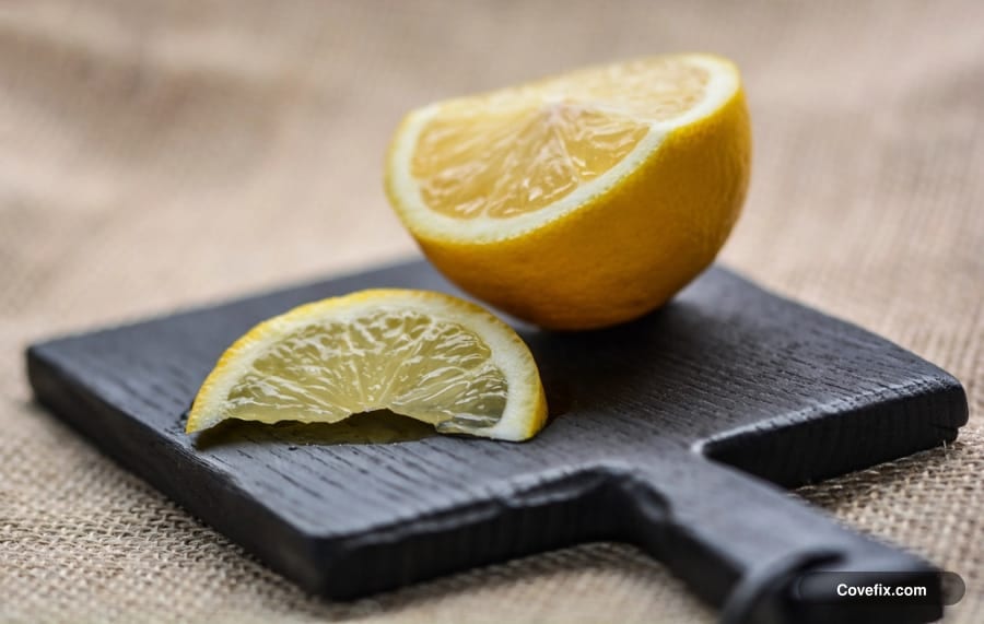 Fresh lemons, whole and cut